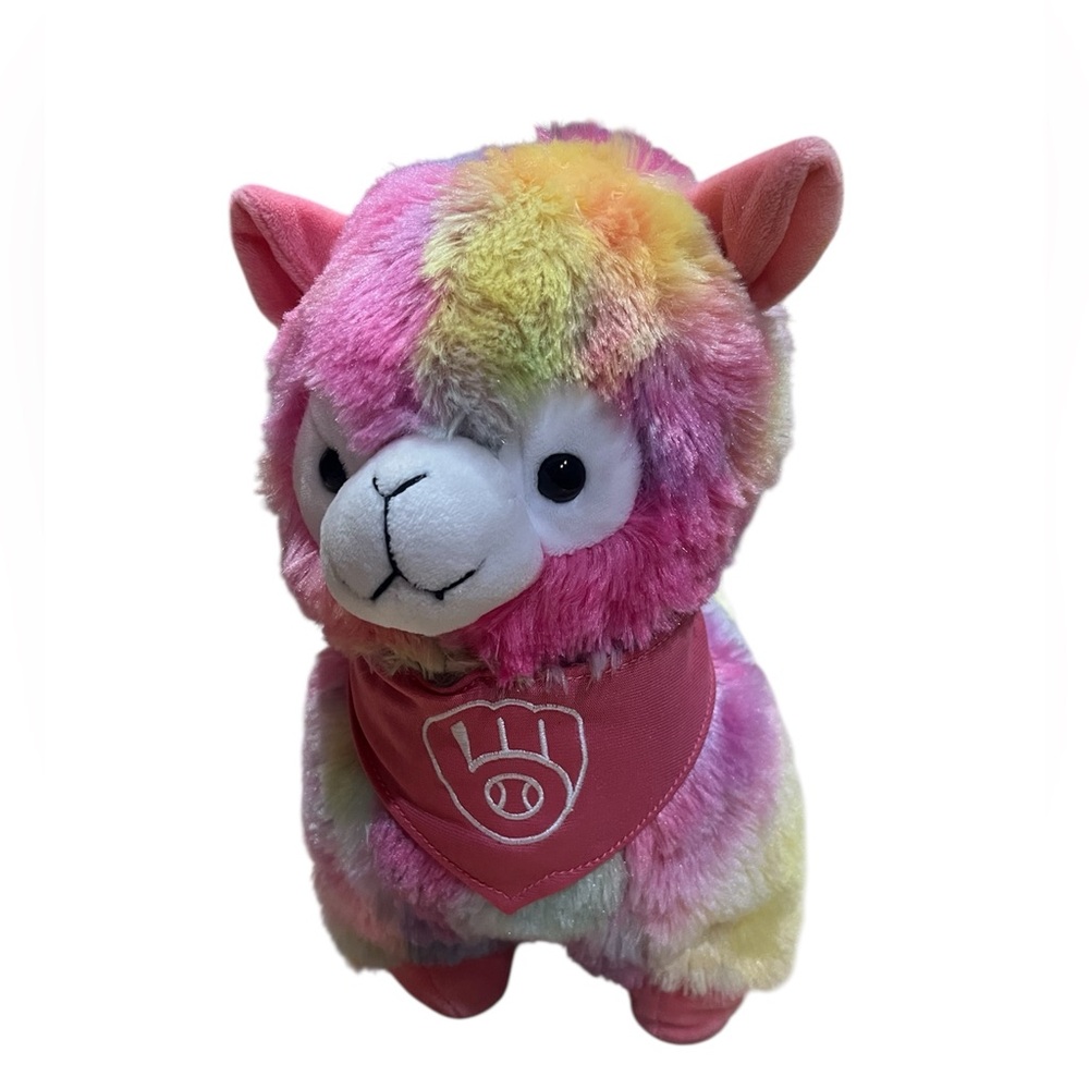 FOCO Brewers Rainbow Plush Llama 10 inch Toy